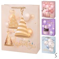 Пакет подарунковий паперовий L "Happy birthday" 31*42*12см Stenson R34654-L