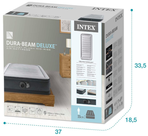 Надувне ліжко Intex 67766 (33*99*191 см, односпальне, вбудований електронасос 220V, до 136 кг) фото 12