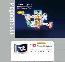 Магнітний конструктор CH 1177 54 деталі, елементи з підсвічуванням, наліпки з англійськими назвами, в коробці