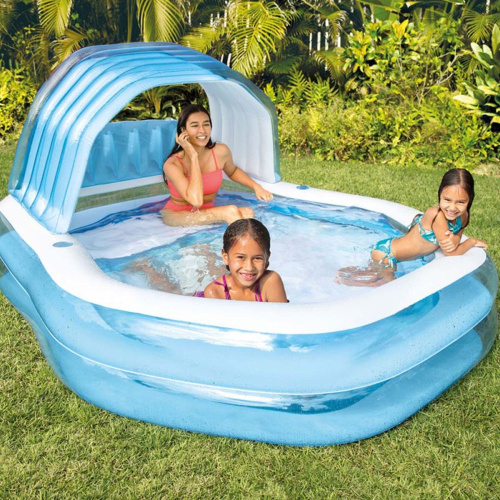 Дитячий надувний басейн «Сімейний» Intex 57186 (135*191*229, сидіння, спинка, навіс)
