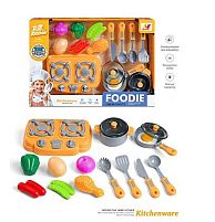 Набір посуду 397 A-4 каструля, сковорідка, плитка, продукти, в коробці