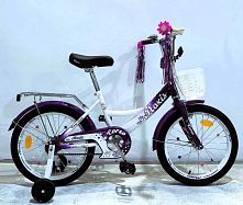 Велосипед дитячий двоколісний Corso MX-93821 «Maxis» (колеса Ø18"/гума, рама: сталь, допоміжні колеса, гальмо ручне, кошик, від 6 років)