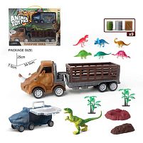 Набір машин 158-129 2 машинки, 7 динозаврів, аксесуари, в коробці