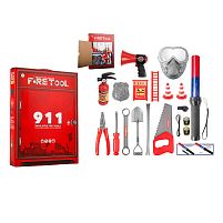 Набір пожежника BB 9020 A паличка з кількома видами підсвічування, вогнегасник, респіратор, гучномовець, лопата, розкладна драбина, свисток, ви