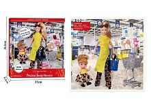 Лялька A 808 B 30 см, 2 ляльки, аксесуари, взуття, візок для покупок, в коробці