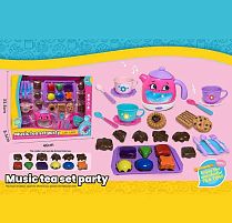 Набір посуду 3222 D чайник, підсвічування, звуки, мелодії, датчики руху, на батарейках, посуд, солодощі, в коробці