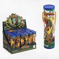 Набір динозаврів 894 тубус, камінь, кущик, ЦІНА ЗА 24 ШТУКИ В БЛОЦІ, в коробці