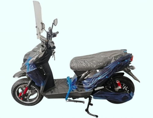Електроскутер Tecros T600 (колеса: Ø12", акб: 72V/100Ah/Li-ion/з'ємна, мотор: 2500W, пробіг на одному заряді до 220 км, до 80 км/г, чорний) фото 2