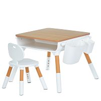 Дитячий столик Bambi ME 1203-13 (стілець, 2 ящичка, поличка, пластмаса, стіл: □64*71 см, ↑49-57 см, стілець: □33*34 см, ↑45-49 см, сидіння: ↑28-32 см)