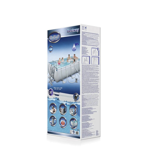 Каркасний басейн Bestway 56441 (100*201*404 см., об'єм: 6478 л., картриджний фільтр-насос 2006 л/год, дозатор хлору, драбина, серія: Power Steel) фото 10