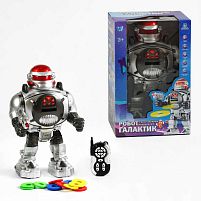 Робот Галактик на радіокеруванні 18122 "WToys", ОЗВУЧУВАННЯ УКРАЇНСЬКОЮ МОВОЮ, світло, пісні, вікторина, стріляє дисками, історії, від батарейок,