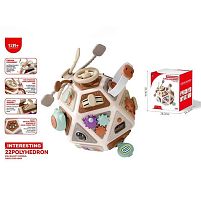 Бізіборд RT 7503 22 забавки, тріскачка, гумові мотузочки, спінер, пискавка, пальчикові ігри, замки, рухомі шестерні, в коробці