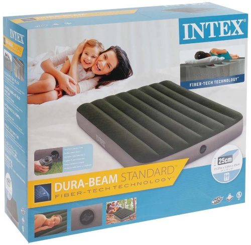 Надувний матрац Intex 64778 «Dura-Beam» (25*137*191 см, півторамісний, електронасос на батарейках, до 272 кг) фото 9