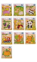 Кубики C 75589 дерев'яні, 6 зображень, 9 кубиків, розмір картинки 10х10 см, на листі, ВИДАЄТЬСЯ ТІЛЬКИ МІКС ВИДІВ