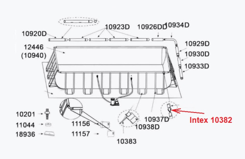 Фіксатор пружинний Intex 10382 (для кріплення U-подібних балок каркасу басейну, підходить для серії Rectangular Ultra Frame, Oval Frame) фото 5