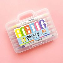 Набір маркерів двосторонніх (маркер/пензлик) "BobDog" 12кол Stenson WW01135ST