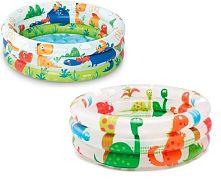 Дитячий надувний басейн Intex 57106 «Дінозаври», «Тварини» (Ø61 см, ↑22 см, об'єм: 28 л, надувне дно, серія: Baby Pools)