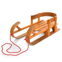 Санки дитячі Bambi JSXQ-23 (29*39*94 см, пласкі полози, сидіння дерево, мотузка, спинка ↑16 см, до 30 кг)