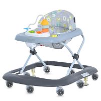 Ходунки дитячі El Camino ME 1217 Gray (колеса: 8 шт, стопори: музика, світло, кермо, рухомі детал, сірий)