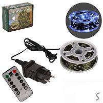 Гірлянда світлодіодна біла "Роса" зелений дріт з пультом 50м 500led Stenson R33985-1