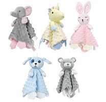 Брязкальце-комфортер C 75313 текстильне, 3 гумові прорізувачі, дзвінкий елемент, петелька для підвішування, в пакеті, ВИДАЄТЬСЯ ТІЛЬКИ МІКС ВИДІ