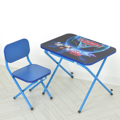 Картинка  Дитячий столик зі стільчиком Bambi Тачки Блакитний от магазина cd-market