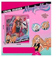 Лялька JJ 9914-1 W висота - 30 см, змінює колір волосся, гумова голова, додаткові одяг та взуття, фігурка кішки, аксесуари, в коробці