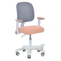 Крісло дитяче Bambi M 6250-13 (колеса: 6 шт, Ø5 см, гумове покриття, підлокітники, пластик/метал, спинка: тканина, сірий/рожевий)