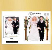 Набір ляльок A 801-2 “Весілля”, висота 30 см, 2 ляльки, шарнірне з’єднання суглобів, знімне взуття, в коробці