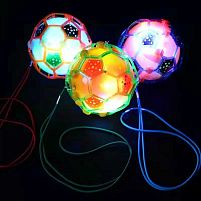 М`яч стрибун С 76025 ЦІНА ЗА 1 ШТУКУ, підсвічування, звуки, на батарейках, автоматично рухається, мотузочка, в пакеті, ВИДАЄТЬСЯ МІКС