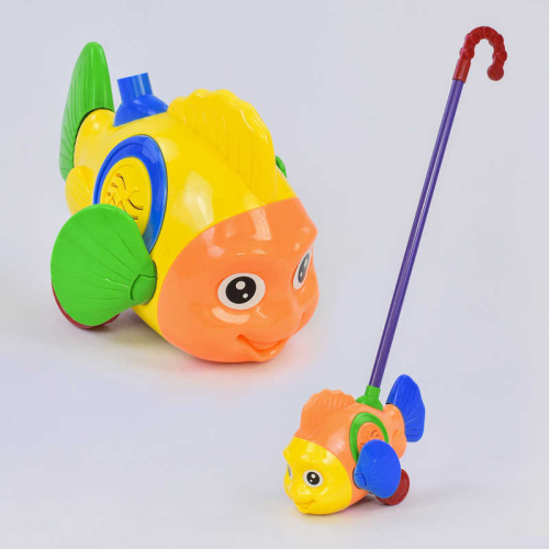 Каталка Igrusha 0366 (96) "Рыбка" на палочке, с погремушкой, двигает плавниками, в кульке
