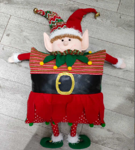 Новорічна декоративна подушка C 67874 “Святковий персонаж”, об’ємні деталі, декор, дзвоники, розмір 51х9х85 см, у пакеті