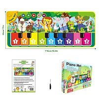 Килимок музичний 638-18 110 х 3 х 43 см, на батарейках, музичні інструменти, ноти, звуки тварин, запис, режим пам'яті, музика, в коробці