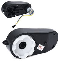 Рульовий редуктор для дитячого електромобіля в зборі з мотором Bambi Racer M 5096-ST-GEAR (12V, RPM6000, вісь: Ø12 мм, ↔17 см)