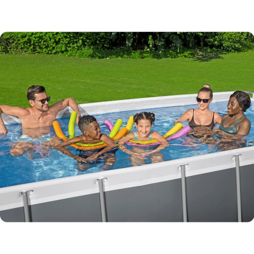 Каркасний басейн Bestway 56442 (100*201*404 см., об'єм: 6478 л., пісочний фільтр-насос 3028 л/год, дозатор хлору, драбина, серія: Power Steel) фото 13