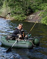 Човен надувний Intex 68381 «Big Catch ProTM» (38*119*165 см, гребний, одномісний, двокамерний, весла ↔137 см, надувне дно, до 140 кг)