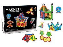 Магнітний конструктор AQ 2203 74 деталі, 6 типів елементів, інструкція, в коробці