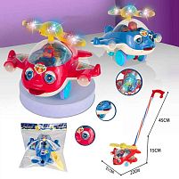Каталка 701 2 кольори, “Гвинтокрил”, з дзвіночком, підсвічування, на батарейках, на паличці, рухливі елементи, в пакеті