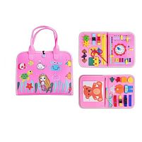 Логічна папка 25014 фетр, цифри, англійський алфавіт, геометричні фігури, дні тижня, годинник, ремінці, рухомі шестерні, шнурівка, в коробці