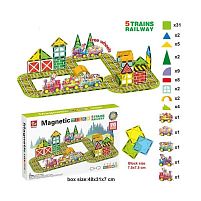 Магнітний конструктор SQ 66003-3 70 деталей, 5 вагонів потягу, в коробці