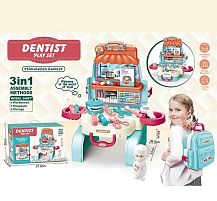 Набір лікаря 828-47 “Стоматологія”, валіза - кабінет, лікар, термометр, ножиці, люстерко, пігулки, щелепа, інструменти лікаря, в коробці