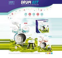 Барабанна установка 3900 E 3 барабани, діаметри: 38 см, 20 см, 16 см, тарілка, стільчик, палички, в коробці