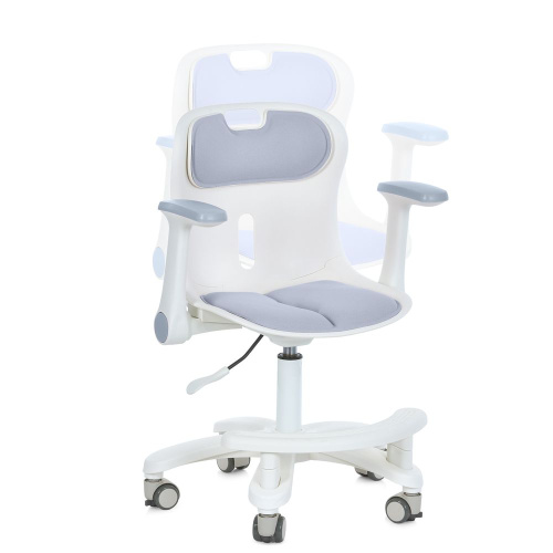 Крісло дитяче Bambi M 6151-11 (колеса: 6 шт, Ø5 см, гумове покриття, підлокітники, пластик/метал, спинка: тканина, сірий/білий) фото 2