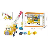 Спецтехніка A 88033 інерція, підсвічування, звуки, парогенерація, рухомі елементи, конструктор, на батарейках, в коробці