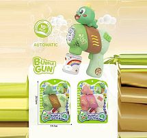 Пістолет з мильними бульбашками 668-108 2 види, на батарейках, автоматичний режим роботи, мильний розчин, на листі