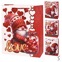 Пакет подарунковий паперовий S "Love You" 18*24*8.5см Stenson R98086-S