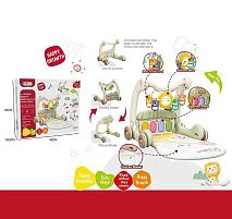 Ходунки 368-45 A 3в1, килимок, музична панель, музика, регулювання гучності, підсвічування, 4 брязкальця, дзеркальце, в коробці