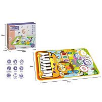 Музичний килимок MTK 035-1 A на батарейках, музика, звук, музичні інструменти, запис, режим гучності, барабанні палички, розмір 80х50 см, в кор