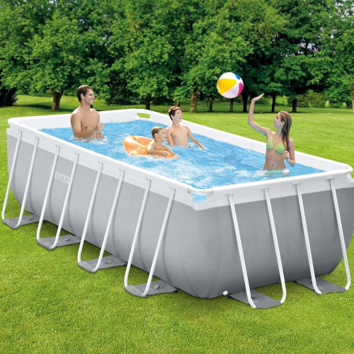Каркасний басейн Intex 26790 (122*200*400 см., об'єм: 8418 л., картриджний фільтр-насос 2006 л/год, драбина, серія: Prism Frame)