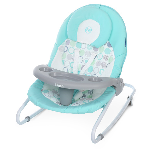 Крісло-гойдалка для немовлят з електро-заколисуванням El Camino ME 1028 SENSA Circles Aqua Mint (механізм гойдання: маятник) фото 9